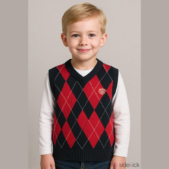 Chaps Boys' Argyle Sweater Vest Size S 8 - Picture 1 of 6